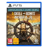 PlayStation 5 game case for 'Skull and Bones' with Ubisoft logo.